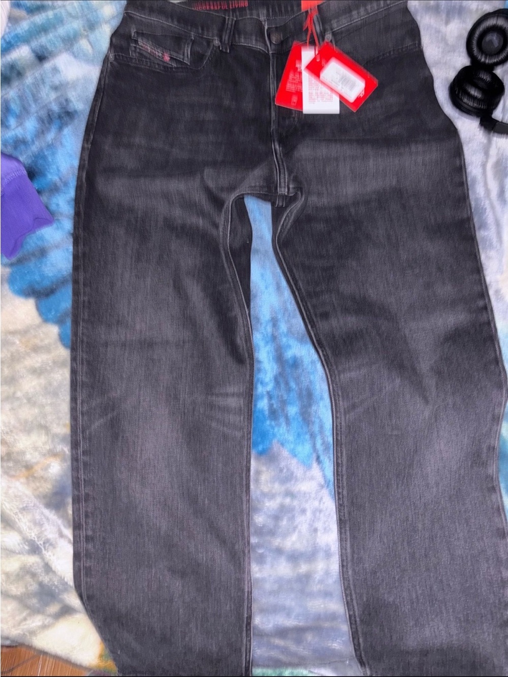 Diesel Graphic Print - Red Text with Multicolor Icon